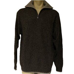 Davis & Squire Mens XXL Brown tan 100 % 2-Ply Cashmere 1/4 Zip Sweater